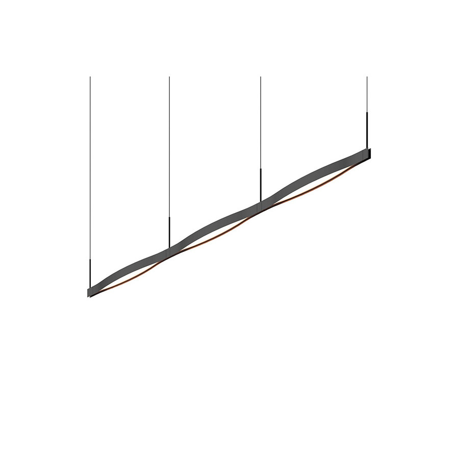 Sonneman Ola LED Pendant - Satin Black, Triple Linear