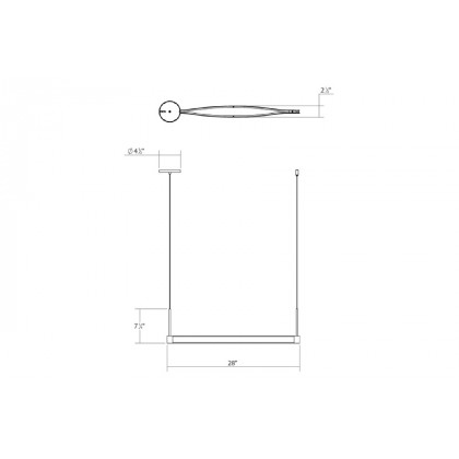 Sonneman Ola LED Pendant - Satin Black, Single Linear
