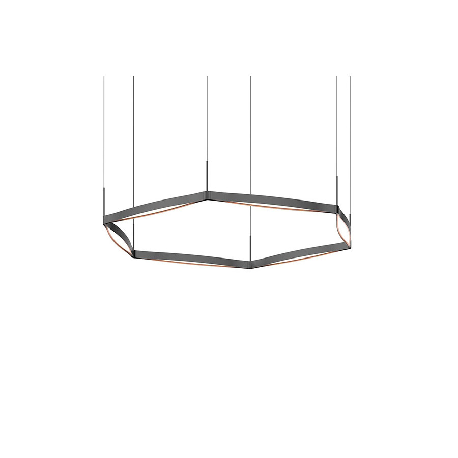 Sonneman Ola LED Pendant - Satin Black, Single Ring