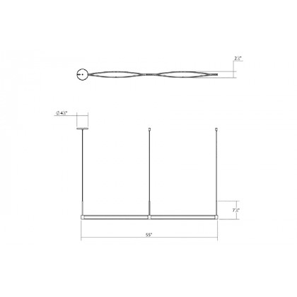Sonneman Ola LED Pendant - Satin White, Double Linear