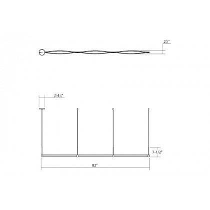 Sonneman Ola LED Pendant - Satin White, Triple Linear