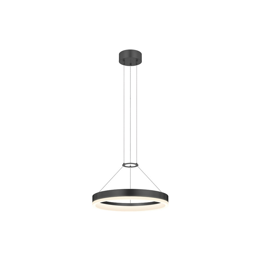 Sonneman Corona Ring LED Pendant - Satin Black, 16", 3000K