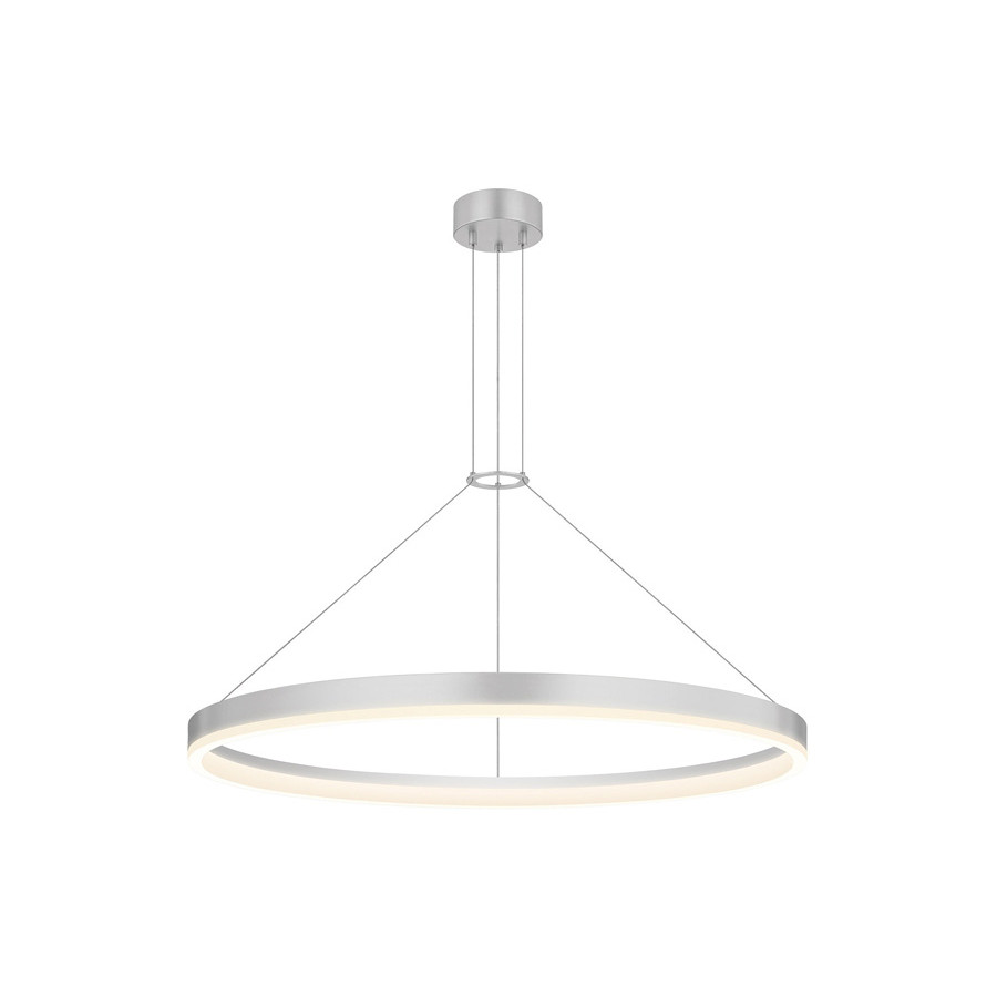Sonneman Corona Ring LED Pendant - Bright Satin Aluminum, 32", 3000K