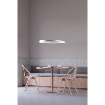 Sonneman Corona Ring LED Pendant - Bright Satin Aluminum, 32", 3500K