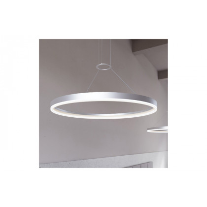 Sonneman Corona Ring LED Pendant - Bright Satin Aluminum, 32", 3500K