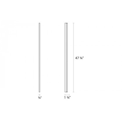 Sonneman Stiletto Lungo LED Wall Bar - Satin Black, 48"