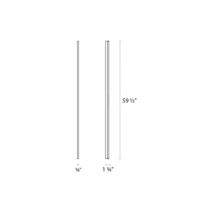 Sonneman Stiletto Lungo LED Wall Bar - Satin Black, 60"