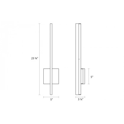 Sonneman Stiletto Dimmable LED Sconce/Bath Bar - Bright Satin Aluminum, 24"