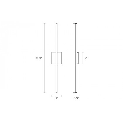 Sonneman Stiletto Dimmable LED Sconce/Bath Bar - Satin White, 32"