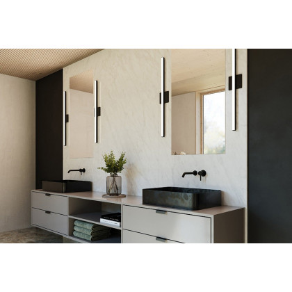 Sonneman Stiletto Dimmable LED Sconce/Bath Bar - Satin Black, 32"
