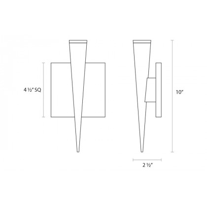 Sonneman Micro Cone LED Sconce - Bright Satin Aluminum