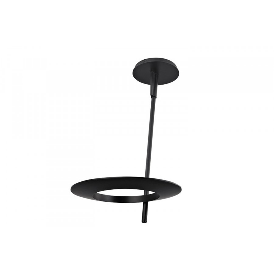 Sonneman Ringlo LED Ceiling Torchiere - Satin Black, 12"