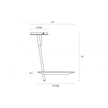 Sonneman Ringlo LED Ceiling Torchiere - Satin Black, 12"