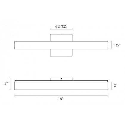 Sonneman SQ-bar LED Bath Bar - Polished Chrome, 18"