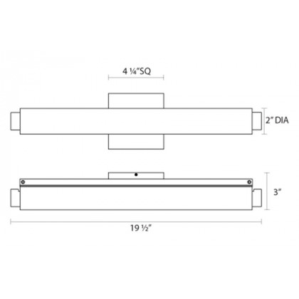 Sonneman Tubo Slim LED Bath Bar - Polished Chrome, 18", Drum Trim