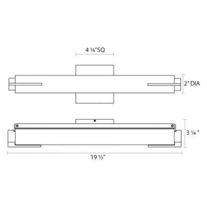 Sonneman Tubo Slim LED Bath Bar - Polished Chrome, 18", Spine Trim
