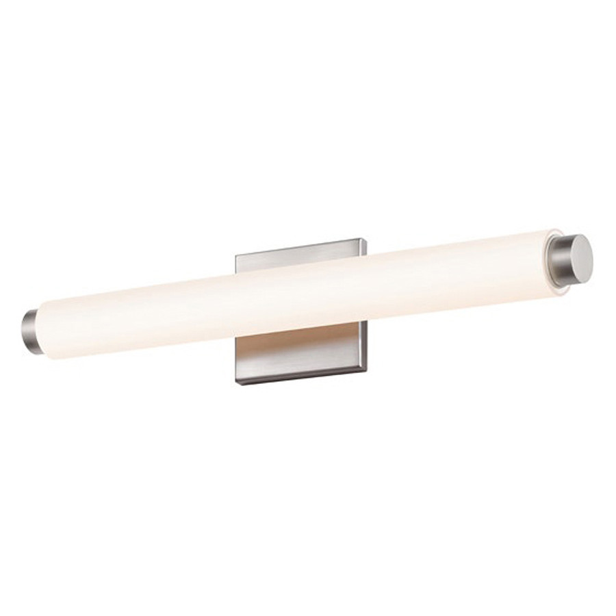 Sonneman Tubo Slim LED Bath Bar - Satin Nickel, 18", Drum Trim