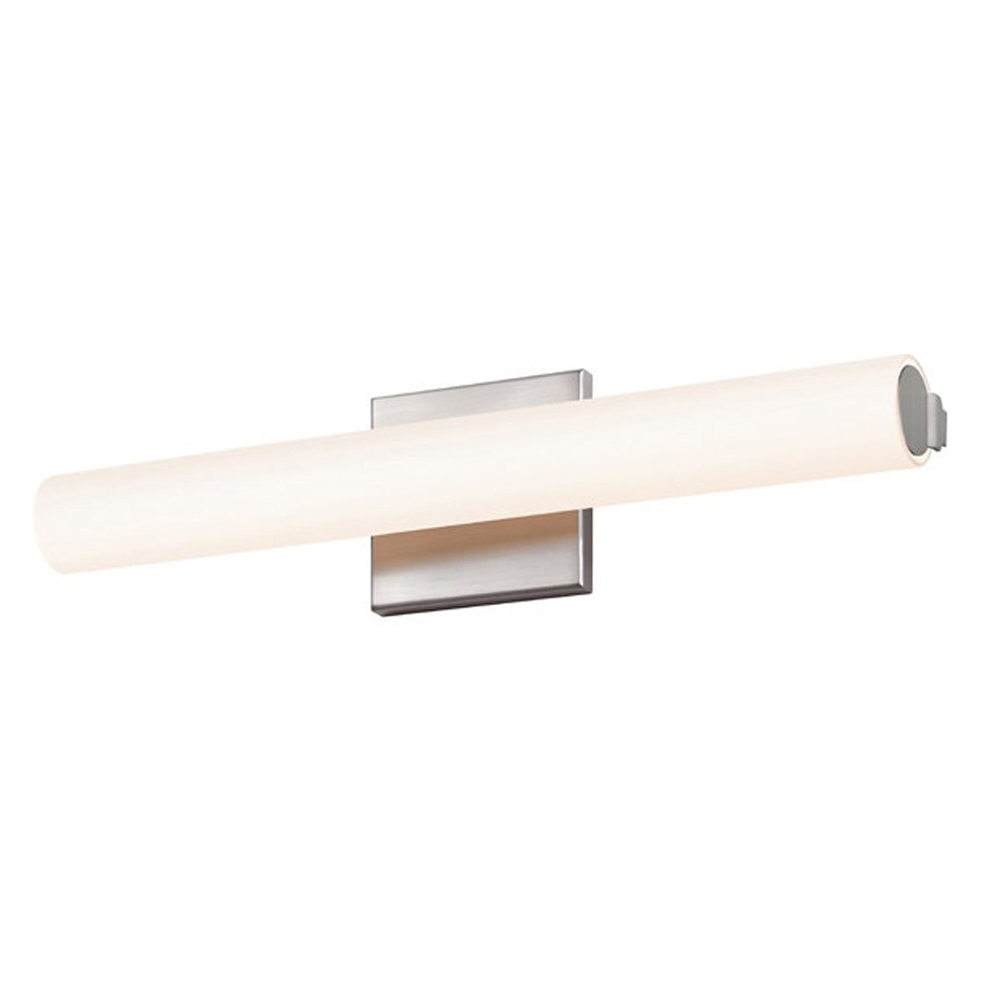 Sonneman Tubo Slim LED Bath Bar - Satin Nickel, 18", Flat Trim