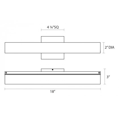 Sonneman Tubo Slim LED Bath Bar - Satin Nickel, 18", Flat Trim