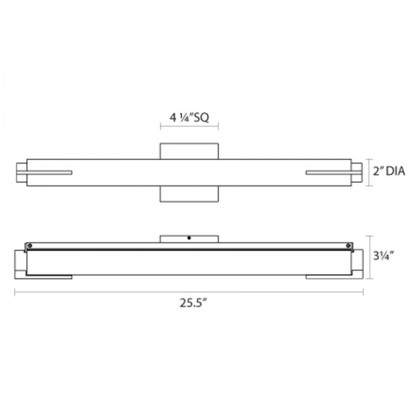 Sonneman Tubo Slim LED Bath Bar - Polished Chrome, 24", Spine Trim