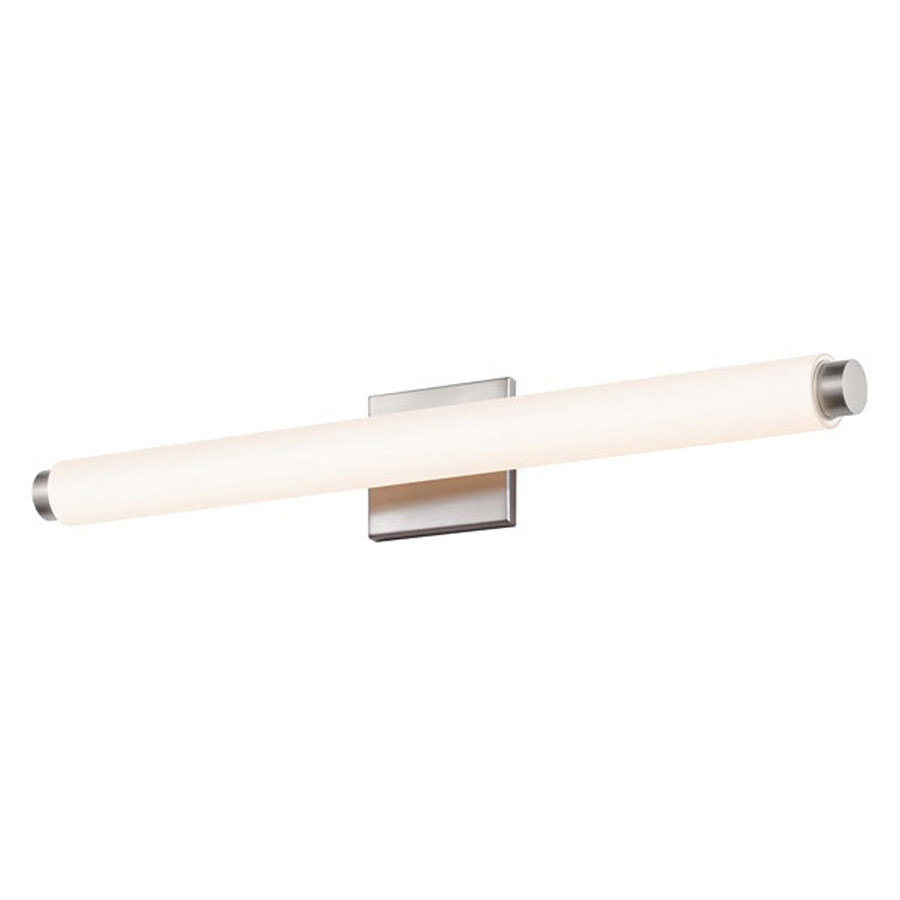 Sonneman Tubo Slim LED Bath Bar - Satin Nickel, 24", Drum Trim