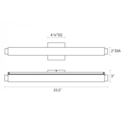 Sonneman Tubo Slim LED Bath Bar - Satin Nickel, 24", Drum Trim