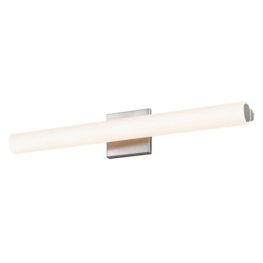 Sonneman Tubo Slim LED Bath Bar - Satin Nickel, 24", Flat Trim