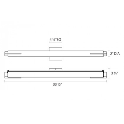 Sonneman Tubo Slim LED Bath Bar - Polished Chrome, 32", Spine Trim