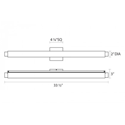 Sonneman Tubo Slim LED Bath Bar - Satin Nickel, 32", Drum Trim