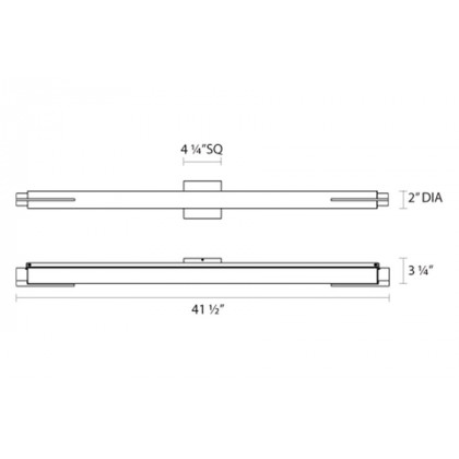 Sonneman Tubo Slim LED Bath Bar - Polished Chrome, 40", Spine Trim