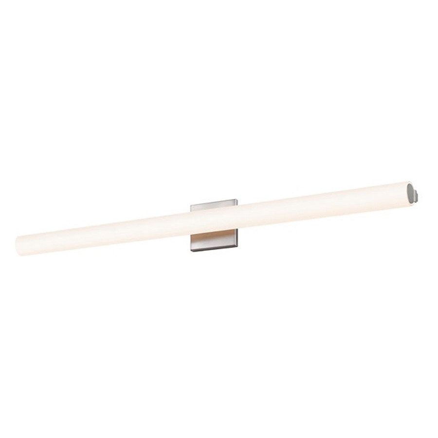 Sonneman Tubo Slim LED Bath Bar - Satin Nickel, 40", Flat Trim