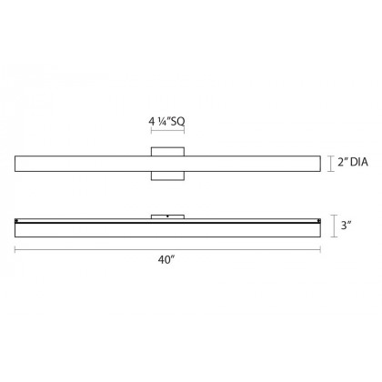 Sonneman Tubo Slim LED Bath Bar - Satin Nickel, 40", Flat Trim