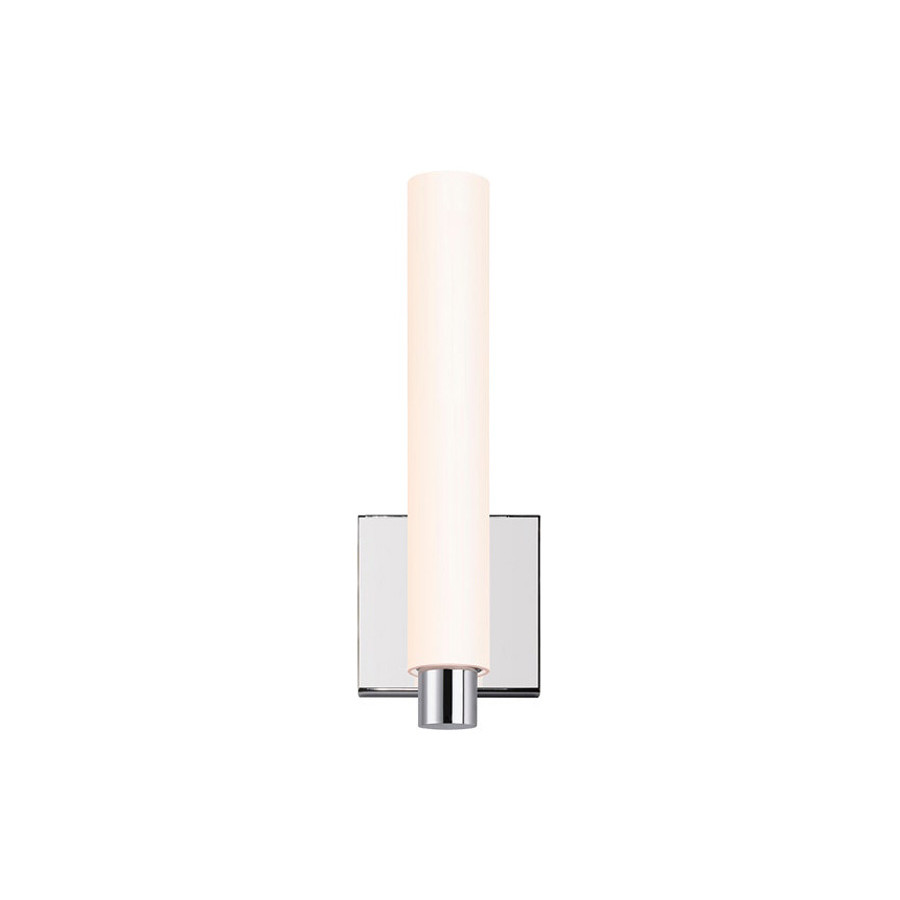 Sonneman Tubo Slim LED Sconce - Polished Chrome, 12", Drum Trim