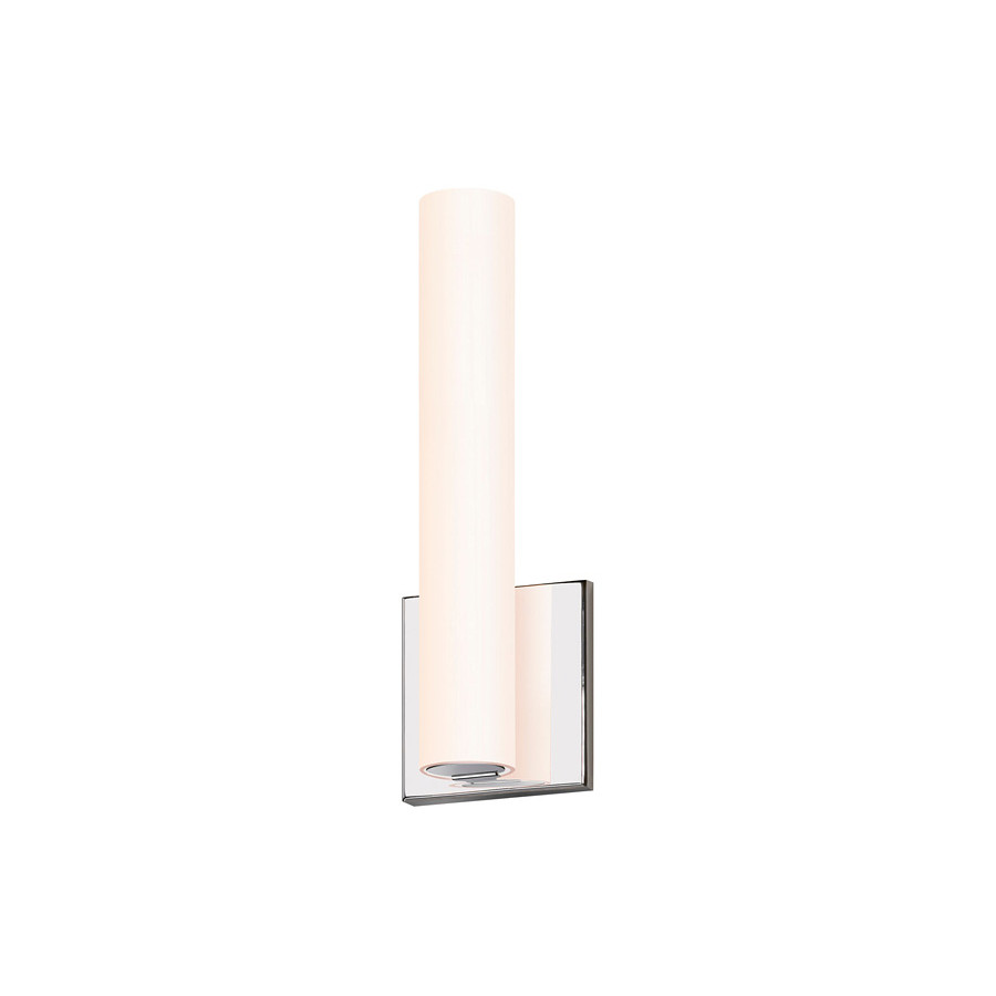 Sonneman Tubo Slim LED Sconce - Polished Chrome, 12", Flat Trim
