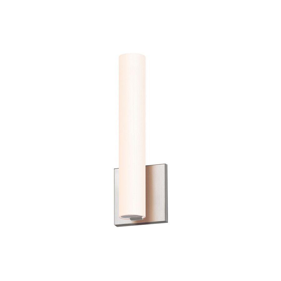 Sonneman Tubo Slim LED Sconce - Satin Nickel, 12", Flat Trim