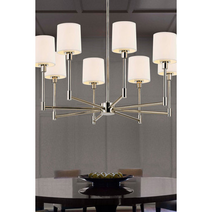 Sonneman Embassy LED Chandelier - Satin Nickel, 8-Light Bar