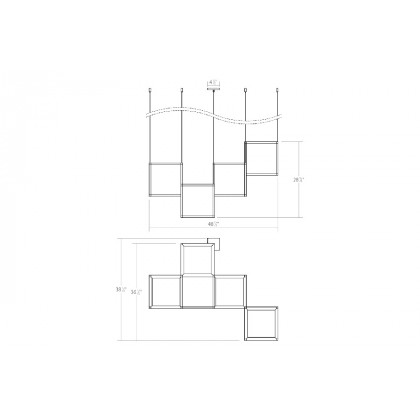 Sonneman Cubix LED Chandelier - 4-Light