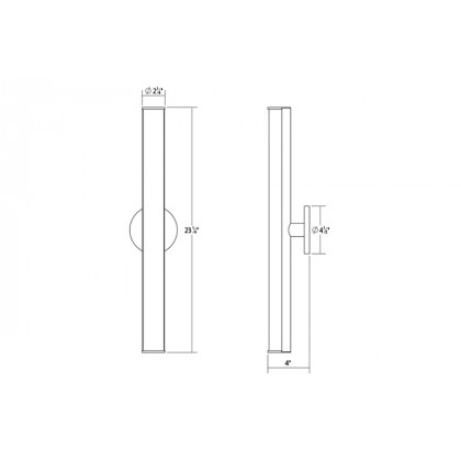 Sonneman Bauhaus Columns LED Bath Bar - Polished Chrome, 24"