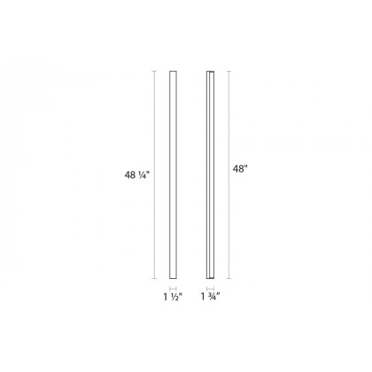 Sonneman Vanity LED Bath Bar - Polished Chrome, Slim 48"