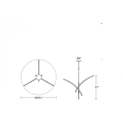 Sonneman Gestures 3-Arm LED Chandelier - Polished Chrome