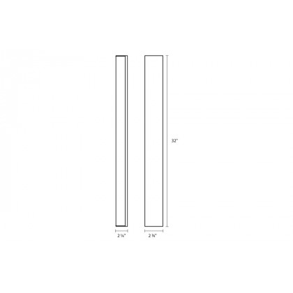 Sonneman Solid Glass Bar LED Bath Bar - Polished Chrome, 32"
