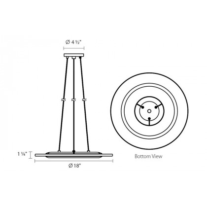 Sonneman Float LED Pendant - Satin Nickel, 18"