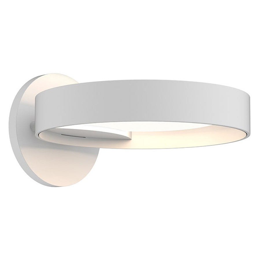 Sonneman Light Guide Ring LED Sconce - Satin White with White Interior, Single