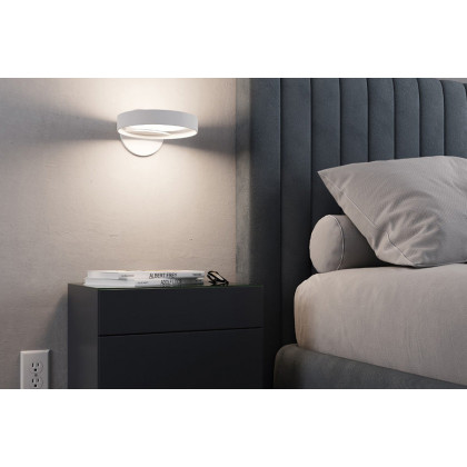 Sonneman Light Guide Ring LED Sconce - Satin White with White Interior, Single