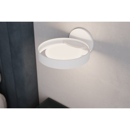 Sonneman Light Guide Ring LED Sconce - Satin White with White Interior, Single