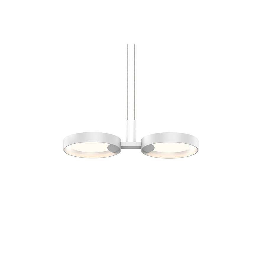 Sonneman Light Guide Ring Chandelier - Satin White with White Interior, 2-Light