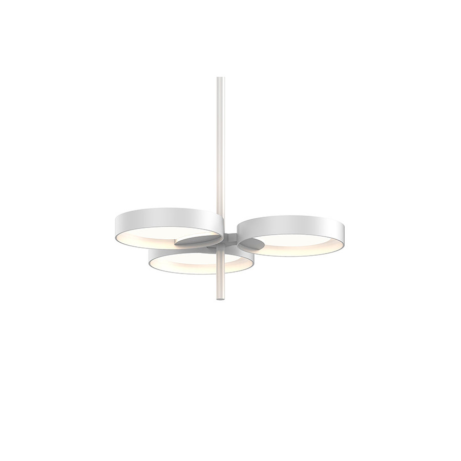 Sonneman Light Guide Ring Chandelier - Satin White with White Interior, 3-Light