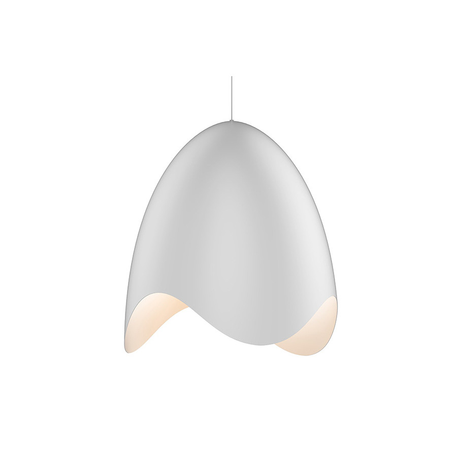 Sonneman Waveforms Bell LED Pendant - Satin White with Satin White Interior, Large