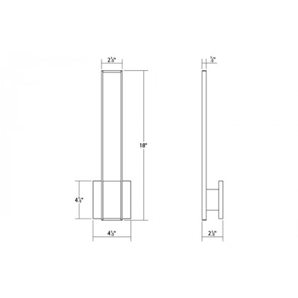 Sonneman Planes LED Sconce - Satin Black