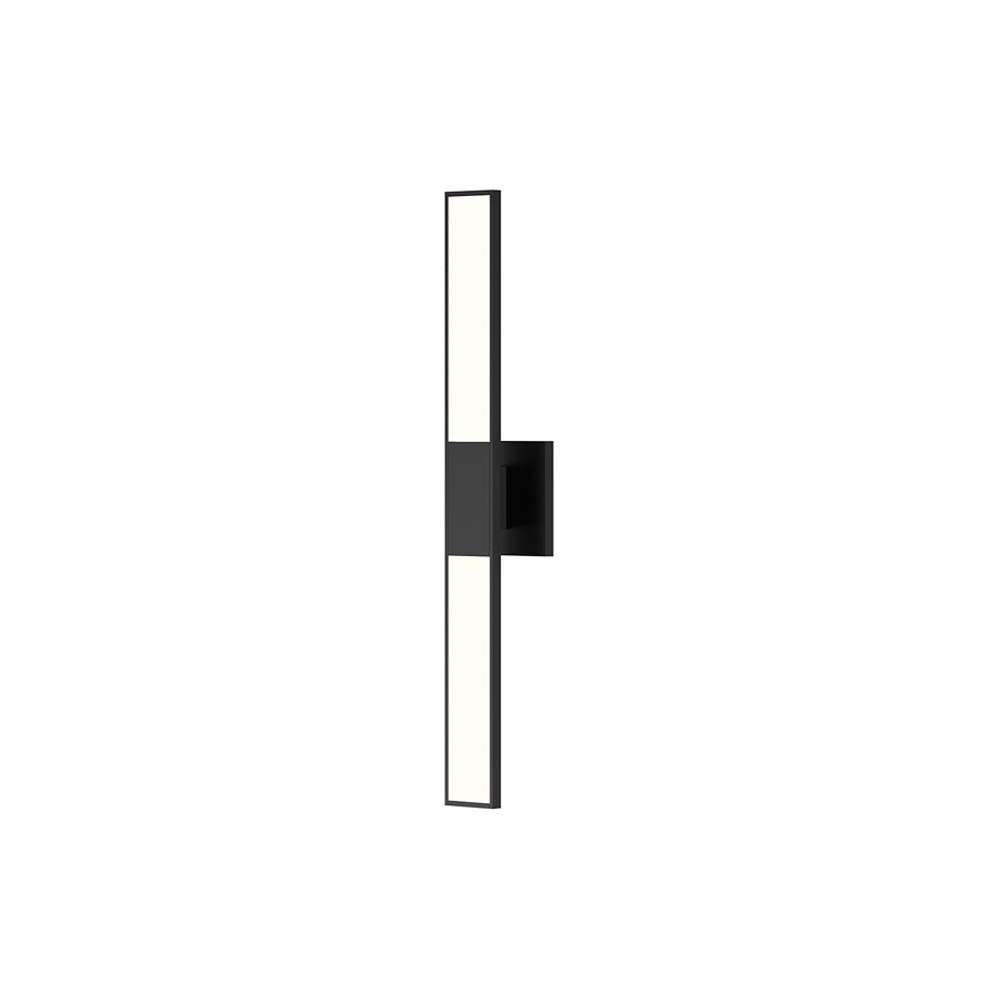 Sonneman Planes LED Double Sconce - Satin Black, 24"